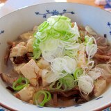 肉味噌、きのこ、豆腐のスープ春雨